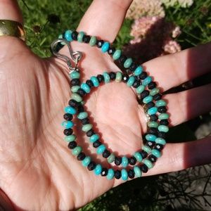 Turquoise and black onyx